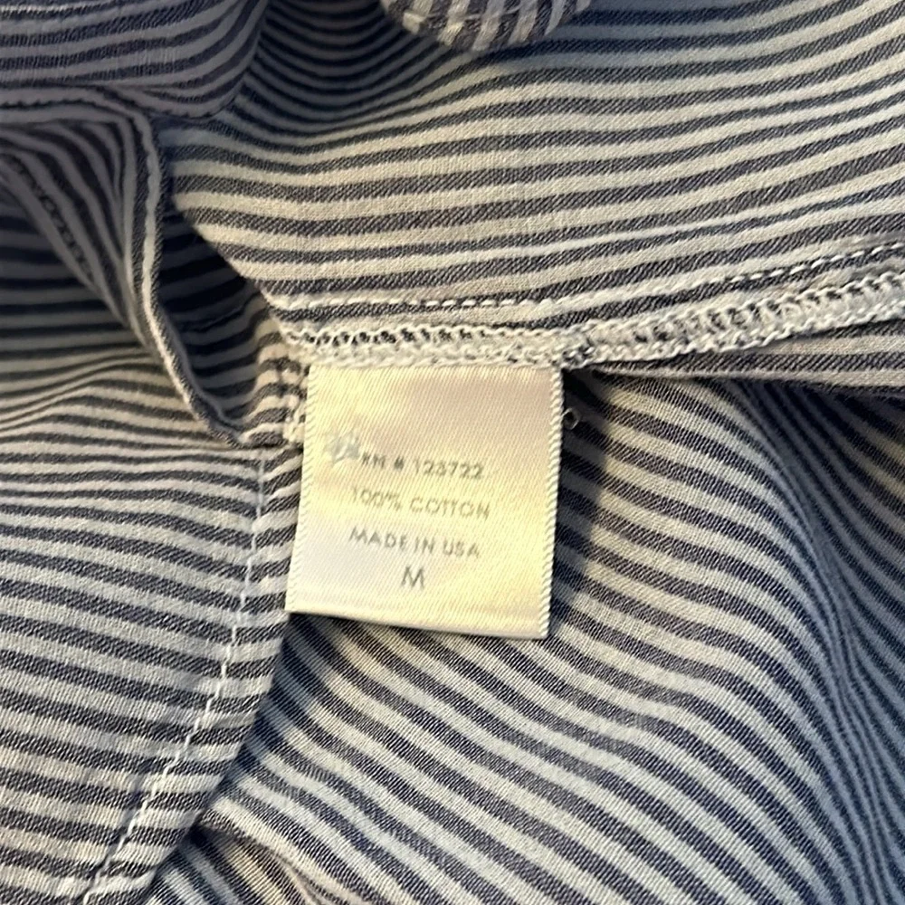 Xirena Coast Beau Shirt Blue & White Stripe Button Up Long Sleeve Top Women’s M - Picture 9 of 10